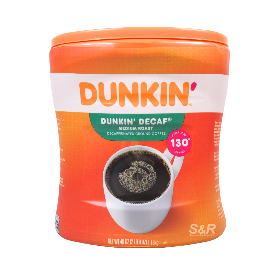 Dunkin' Decaf Medium Roast Decaffeinated Ground Coffee 1.13kg